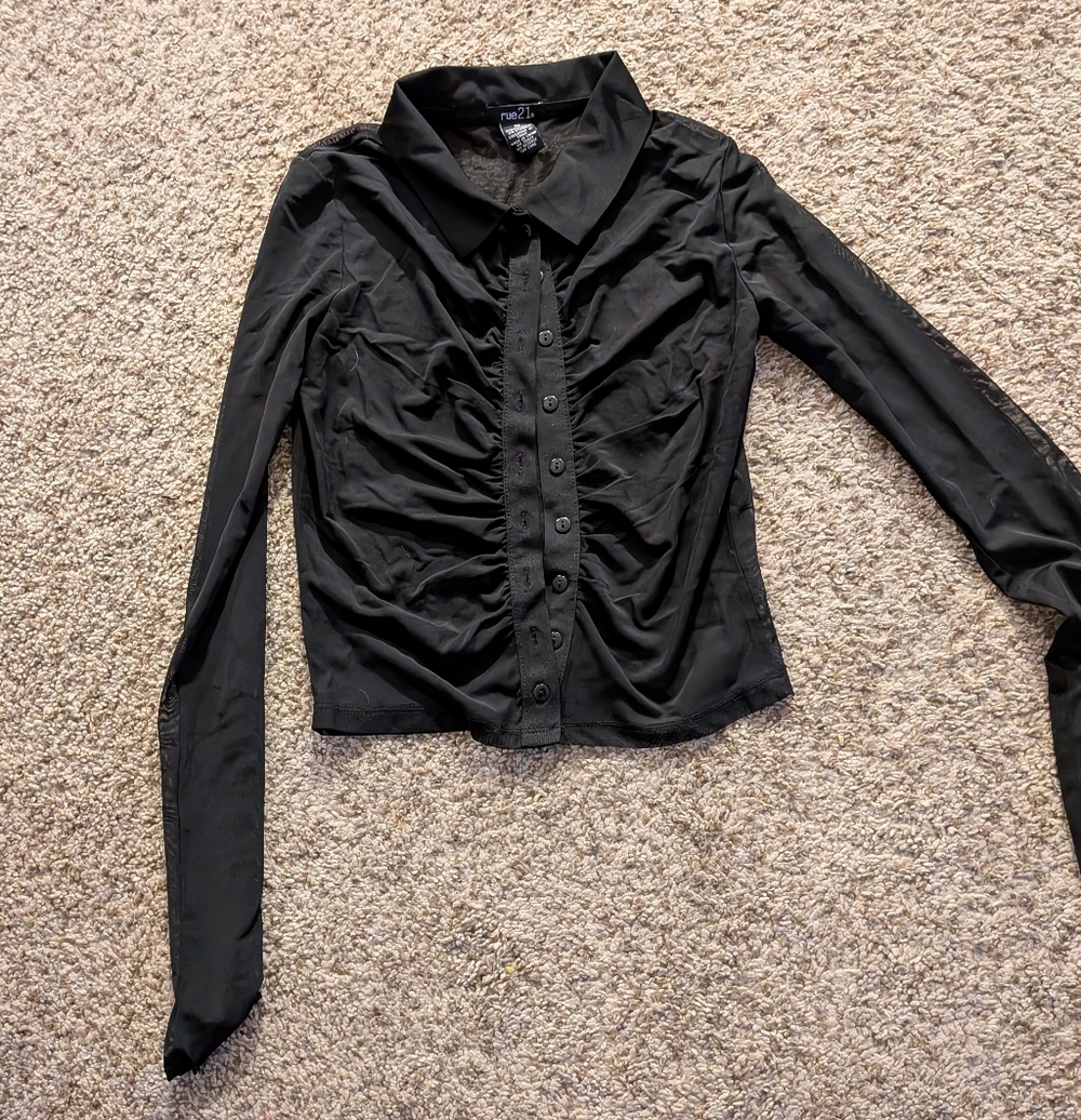 Rue21 Elegant Black Button-Up Blouse